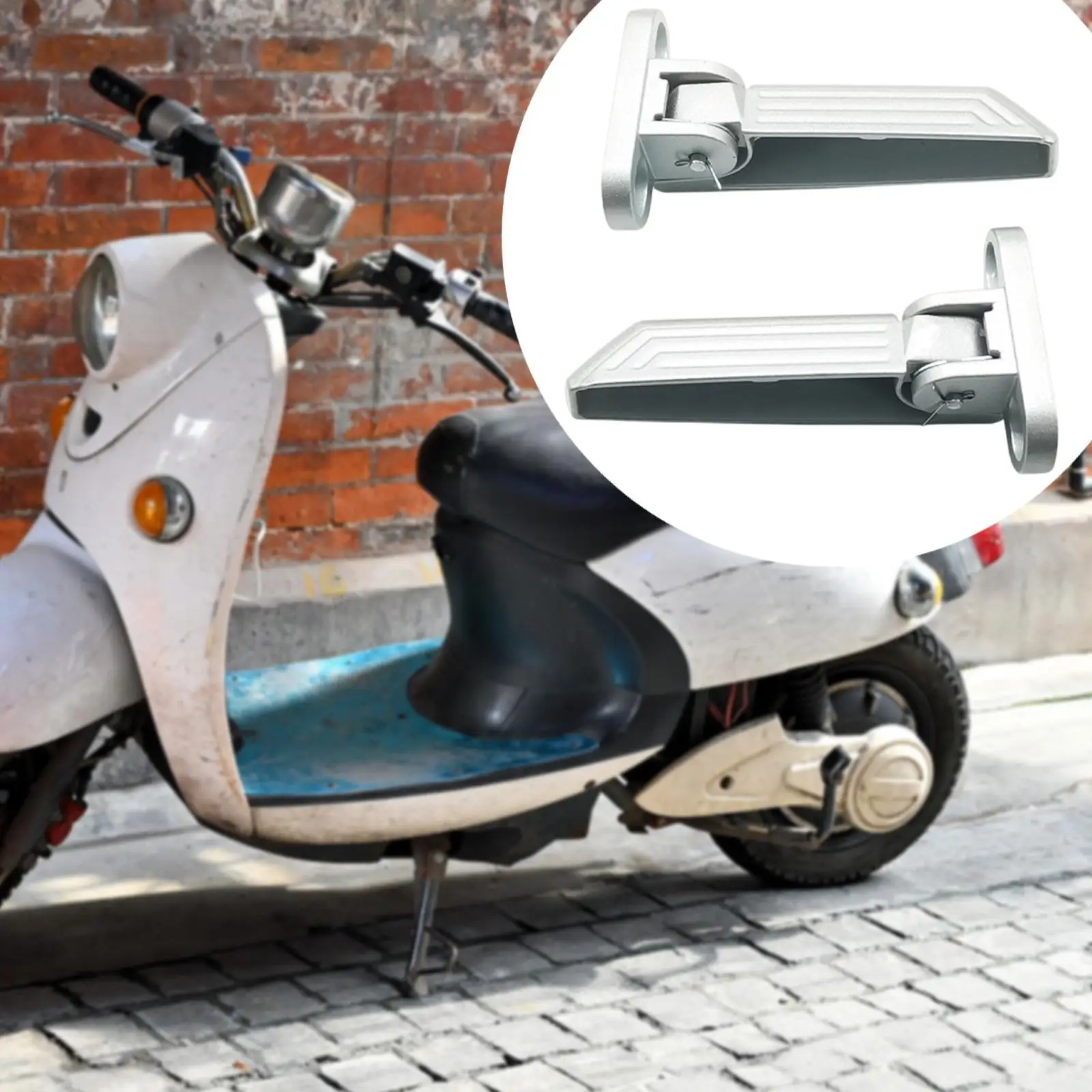 

Motorcycle Rear Foot Pegs Easy to Install Modified Pedal Board Footrests for Scooter Motorcycle Electric Bike Repair Parts