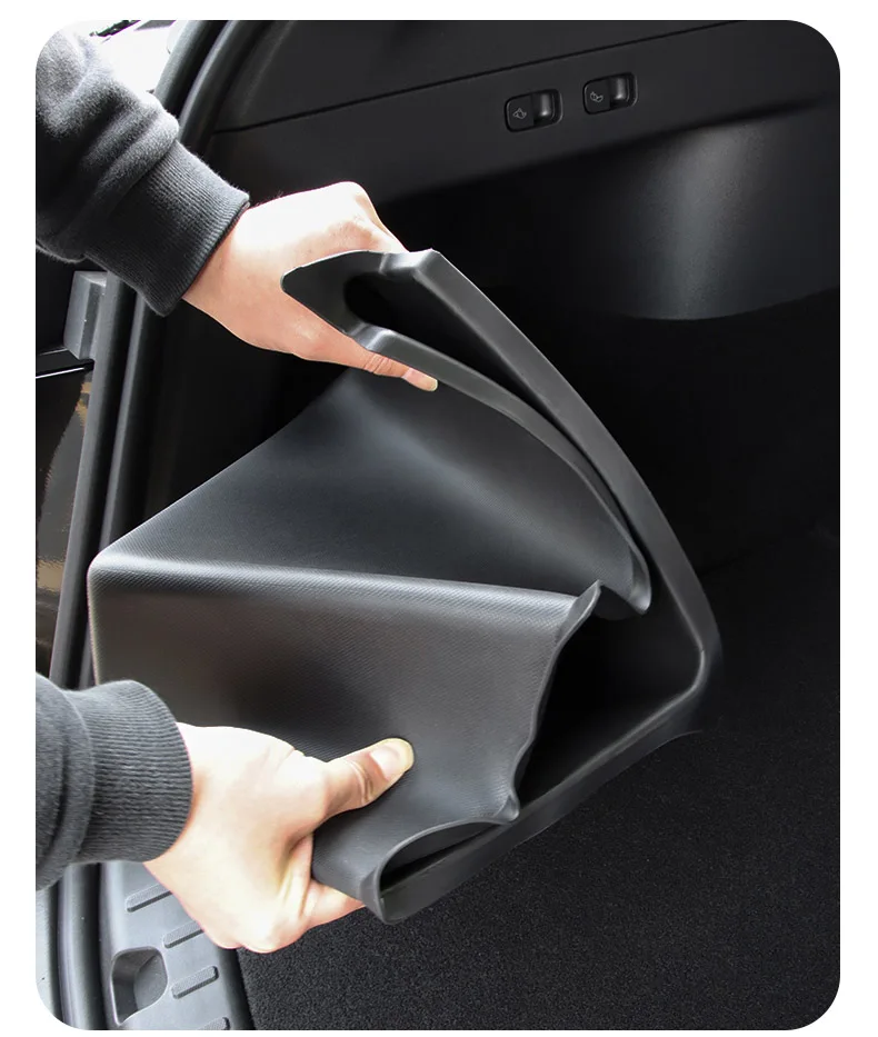 For Tesla Model Y 2022 2019-2023 Car Trunk Side Storage Box Bins Cargo Compartment TPE Box Boot Organizer Bucket Car Accessories