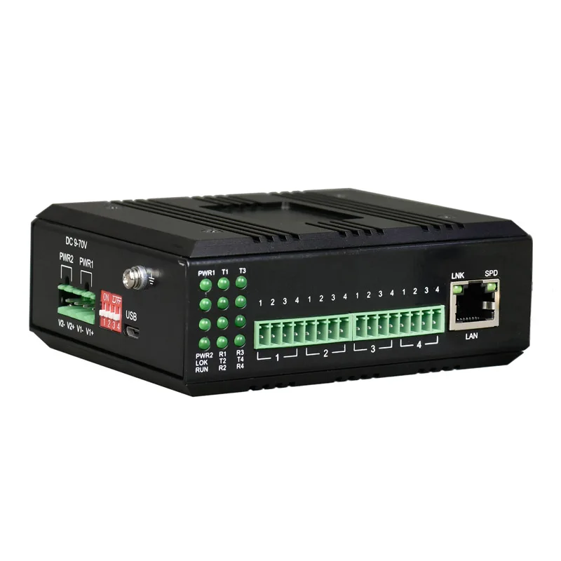 8 Channel 420mA over IP Din Rail 4 20mA to Ethernet Converter