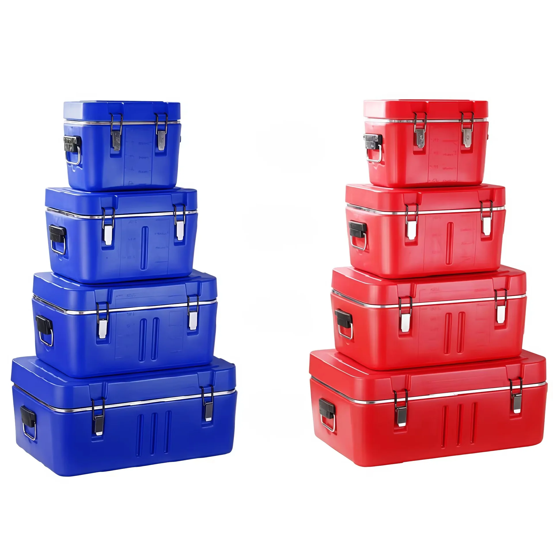 Multi Purpose 4Pcs Insulated Food Carrier 15L 25L 35L 50L Stainless Steel Interior Practical Catering Thermal Container Set