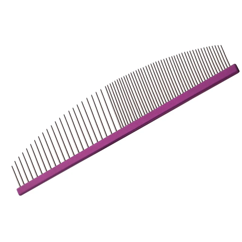 BYBS-Crescent Wide/Fine Tooth For Dogs& Cats Coarse Grooming Pet Comb Butter Removing Tangles