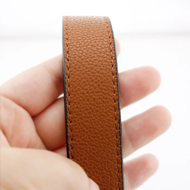 TINBERON 2.5X35CM Leather Handle Strap Lychee Pattern Handbag Wrist Band Bag Strap Woman O bag Shoulder Strap Handle Accessories