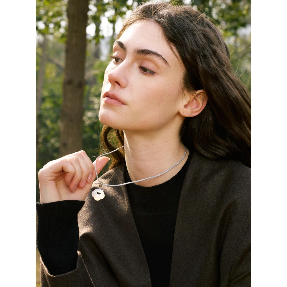 Yhpup Unisex Family Jewelry China Style Lucky Riches Health Wishes Unique Natural Stone Pendant Chalcedony Necklace Men Women