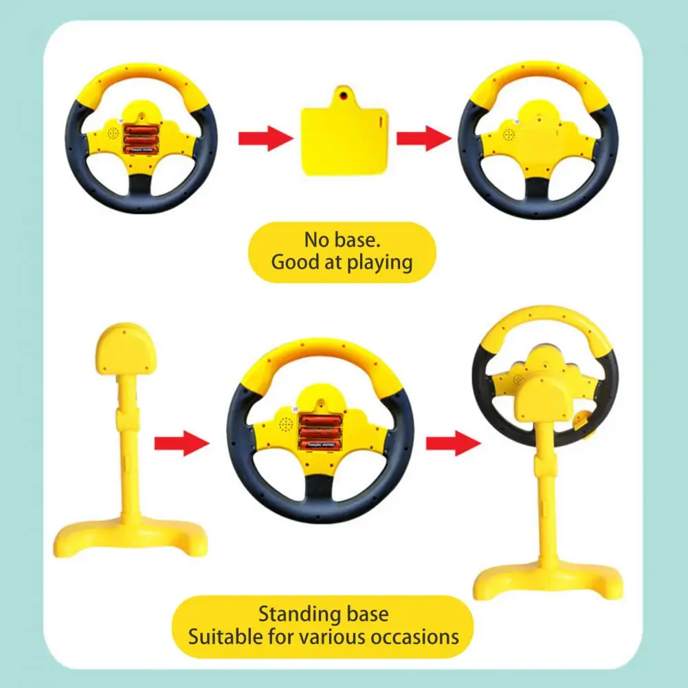 Plastic Steering Wheel Toy Educational Kids Car Driving Simulation Toy with Music Lights Pretend Play Steering for Toddlers