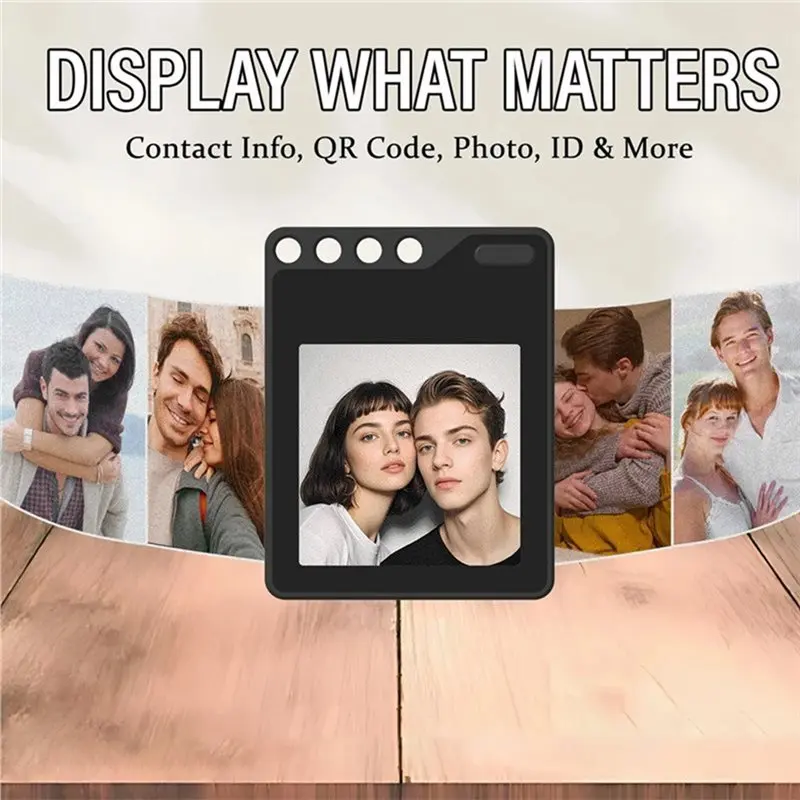 Memory Photo Transfer Screen 1.54' Inch 4 Color E-Ink Display Keychain Luggage Tag Pet Locator-【A74Z Miuai】
