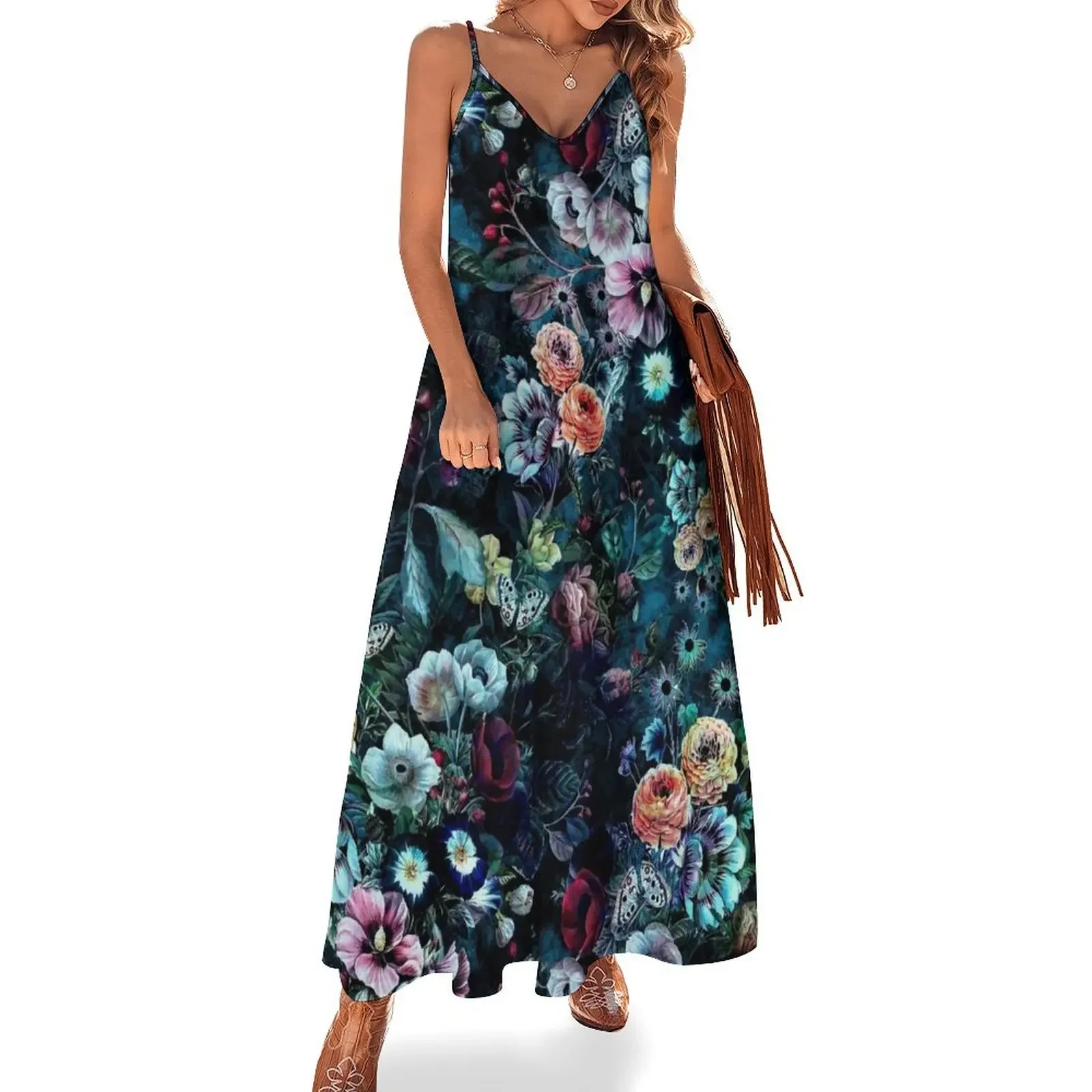 

Night Garden Sleeveless Dress loose women's dress women's summer dresses 2024