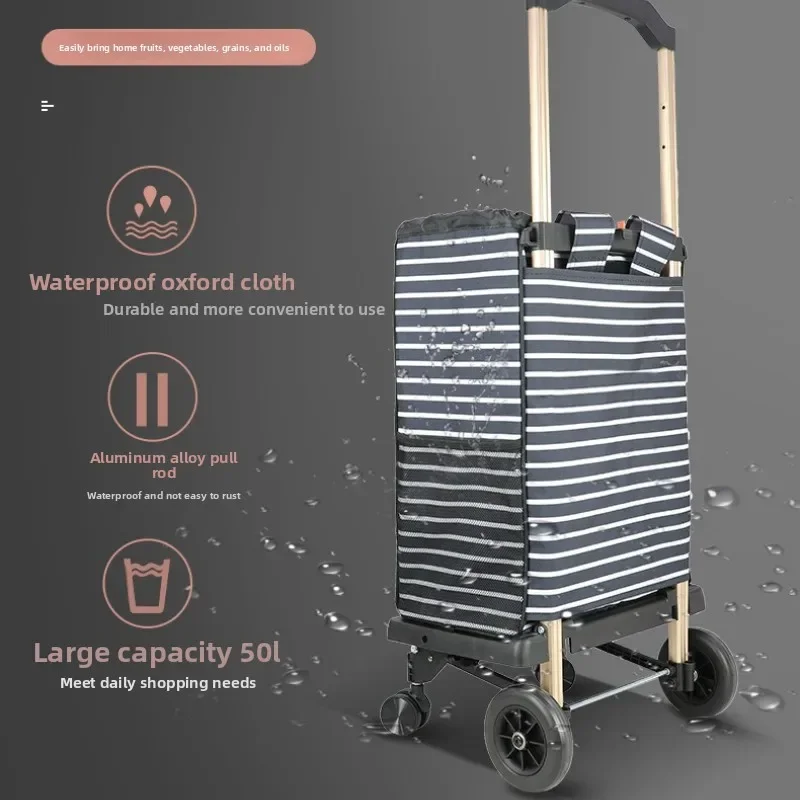Multi-functional Large wheel hand-pulled cart Small pull cart Folding cart Shopping cart