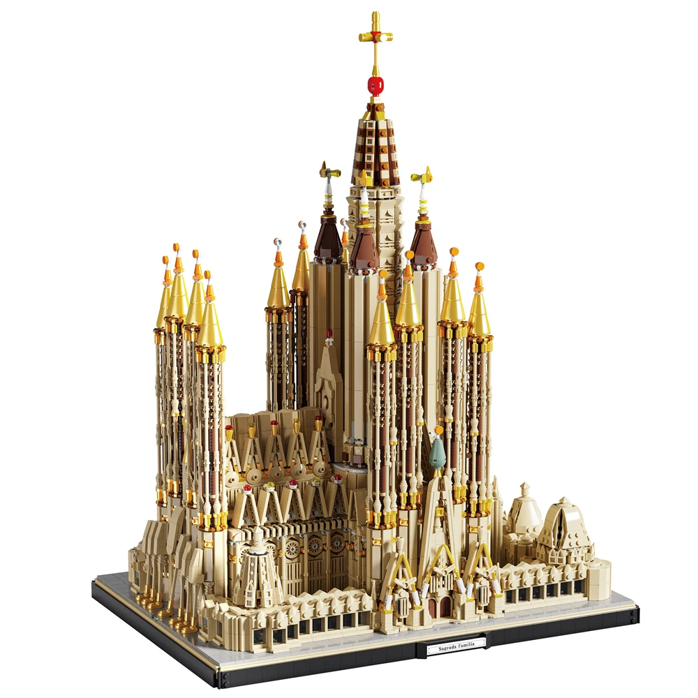 Mymocs City House 21065 Barcelona Sagrada Família Catholicism Church Creative Landmark Architecture Building Blocks Toys Gift