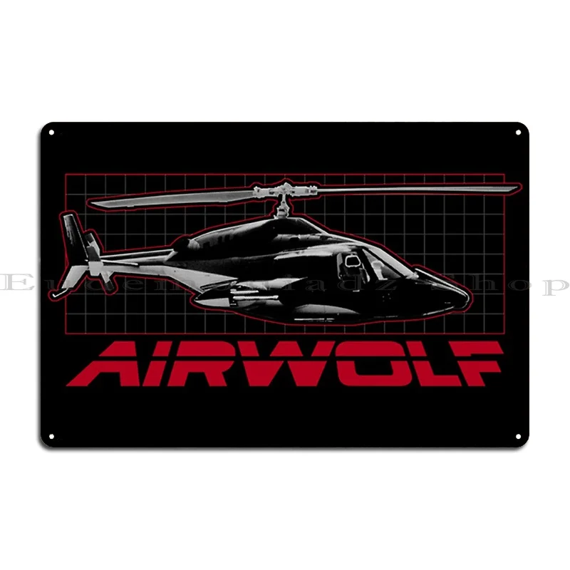 Airwolf Metal Plaque Poster Wall Cave Cinema Wall Cave Garage Decoration Create Tin Sign Poster