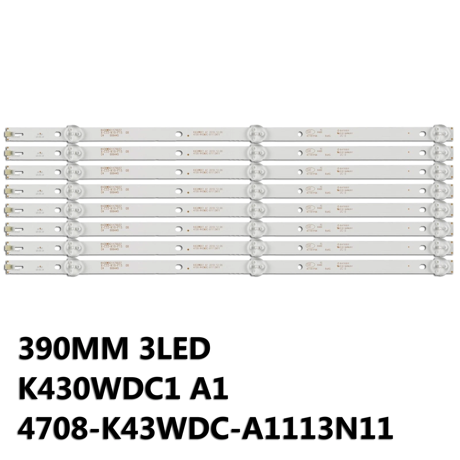 

Лента светодиодной подсветки 1/5/15 комплектов K430WDC1 A1 A3 4708-K43WDC-A3113N11 A1113N11 A2113N11 Для 43PFS412 43PFS4062 43HFF5952 LE43M3579