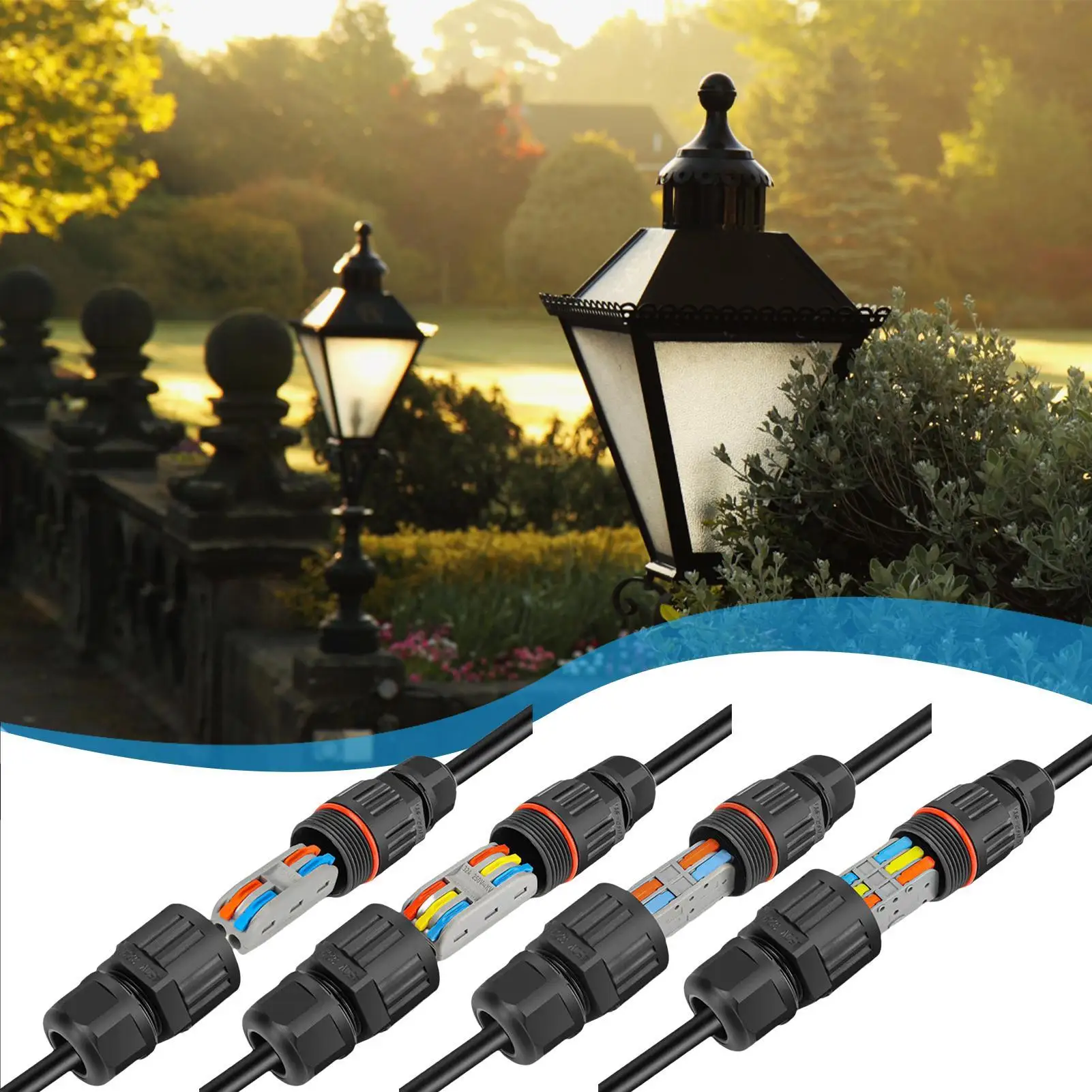 IP68 Cable Waterproof Joint Wire Quick Connection Connector 2/3 Pin Solder Less LED Lamp Wiring Outdoor Rainproof Terminal