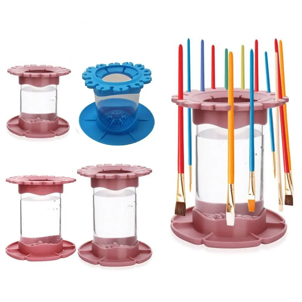 Paint Brush Cleaner Rinse Cup Basin Brush Cleaning Washer Tank Organizers With Brush Holder Palette for Artist Kids