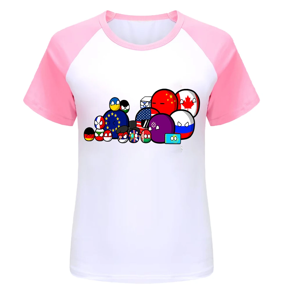 Countryball Polandballs Kids Clothes for Girls Children's T-shirt Girl Outfits Girls' Summer Clothes T-shirts for Boys Tees