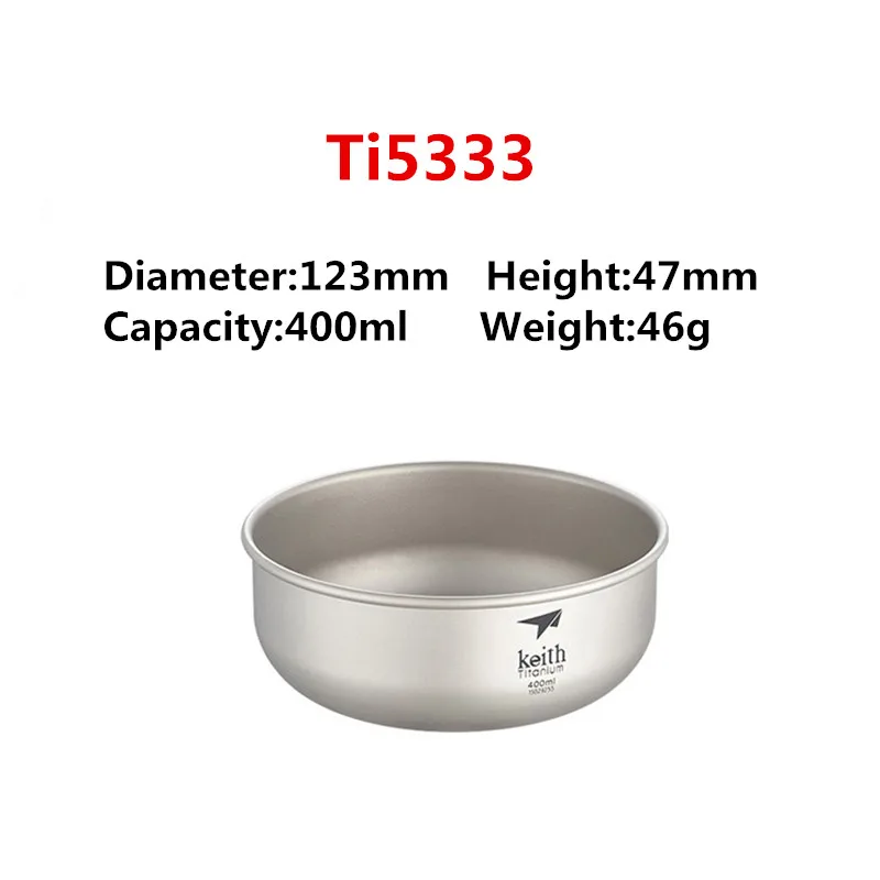 Keith Campingservies Titanium Kommen Pan Fruit Groente Voedselcontainer Bacteriostatisch bestek OutdoorWandelen Picknickbestek
