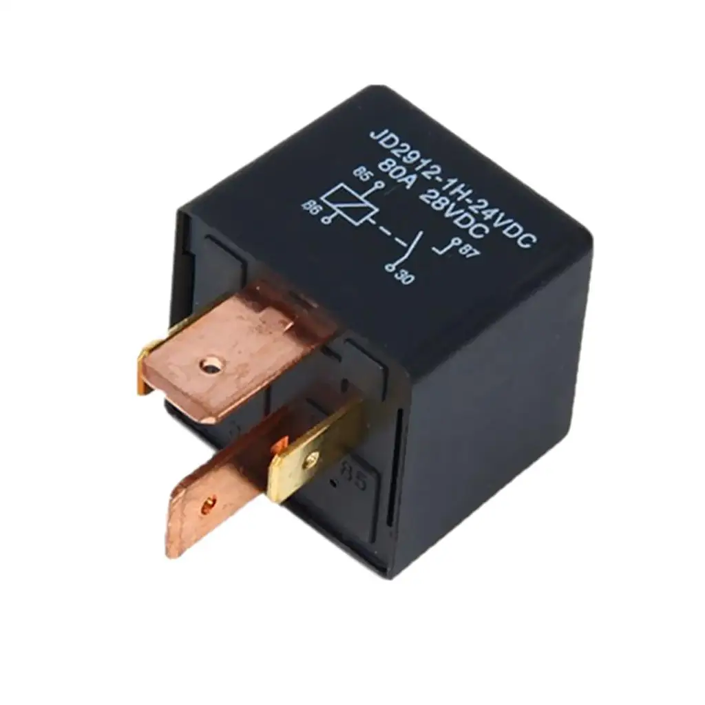 5pin 24V Coil 80amp Relay High Power Voltage Sensitive Relay Harness Socket for Vehicle Motor Protection
