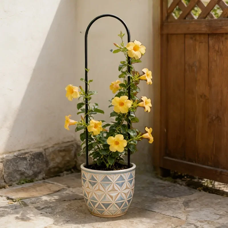 2-Pack Rustproof Metal U-Shaped Climbing Plant Trellis Durable U-Shaped Arch Garden Support for Potted Climbing Plants