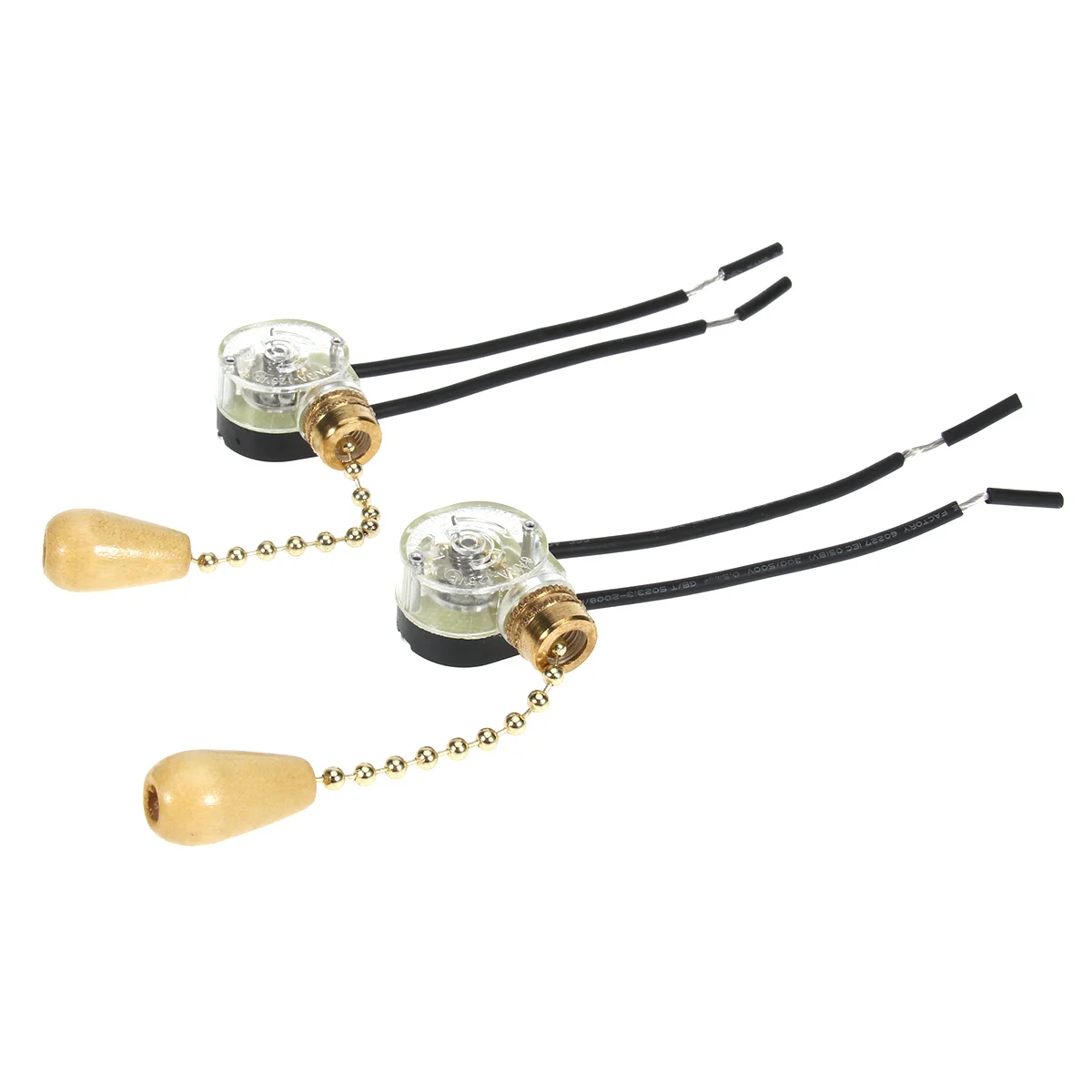 

2pcs Pull Chain Switch Replacement Ceiling Light Manual Control Eco-Friendly Easy Install Home Use Small Lightweight Two Wire