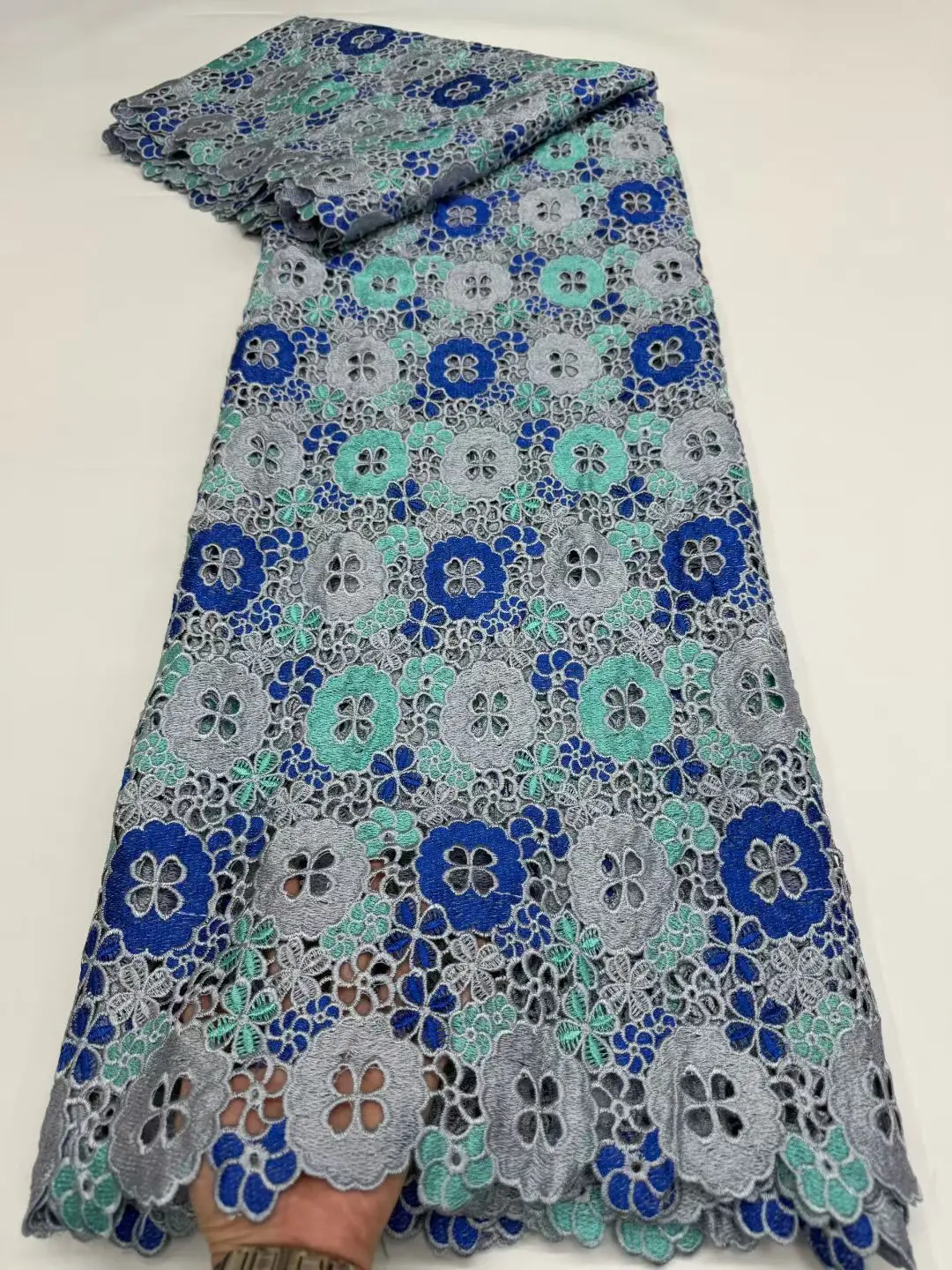 

5Yards Nigerian Water Soluble Lace Fabric High Quality African Gilding Guipure Cord Lace Fabric For Wedding Evening Dresses 742