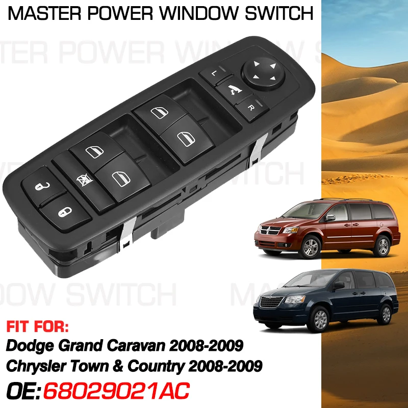 Car Power Master Window Switch Lifter Button 68029021AC 9+3 Pins For Dodge Grand Caravan For Chrysler Town & Country 2008 2009