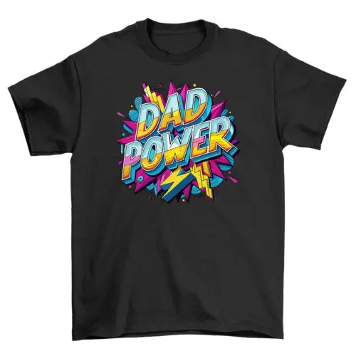 Retro Dad Power T-Shirt - Channel Your Inner Dad Vibes! 100% Cotton, Funny Tee,