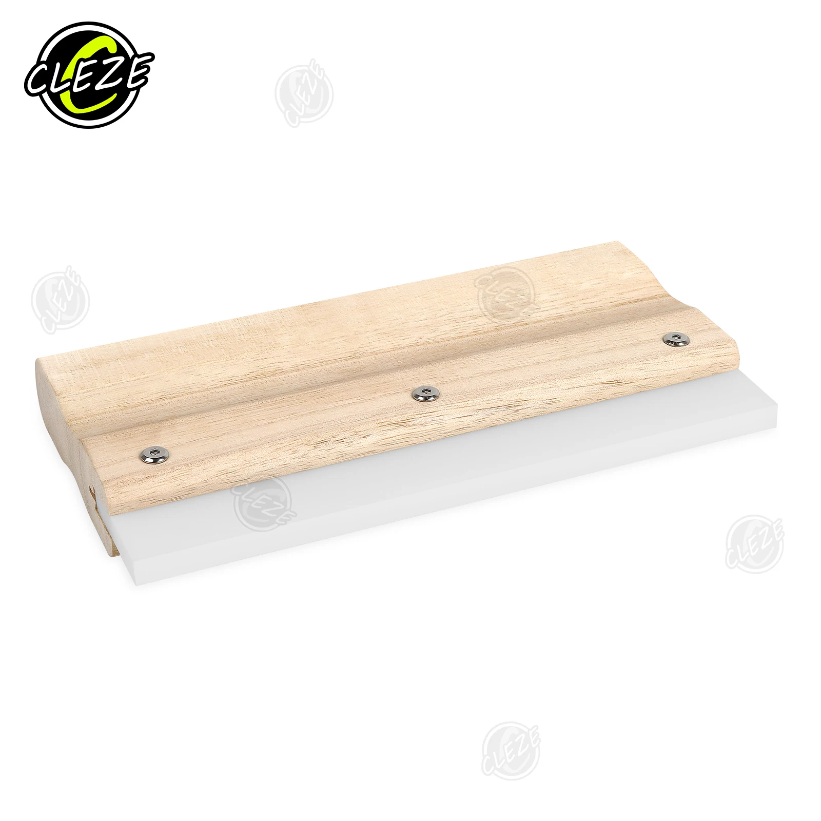 CLEZE Wooden Handle Rubber Squeegee for Architectural Window Film Window Tint Vinyl Wrap Installation Ink Scraper Tool