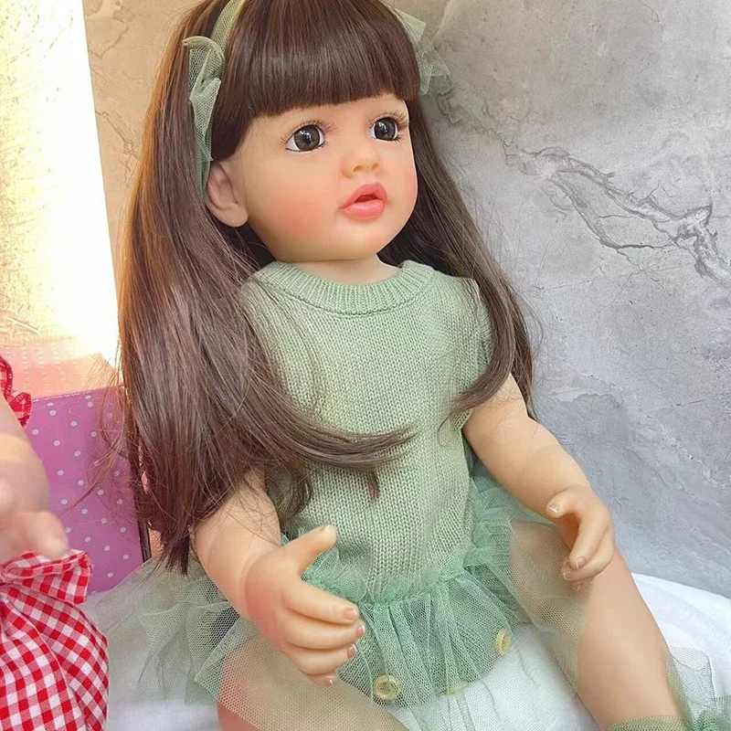 55CM Full Body Vinyl Reborn Toddler Baby Doll Betty Lifelike Awake Baby Girls 3D Skin with Visible Veins muñeca bebés reborns