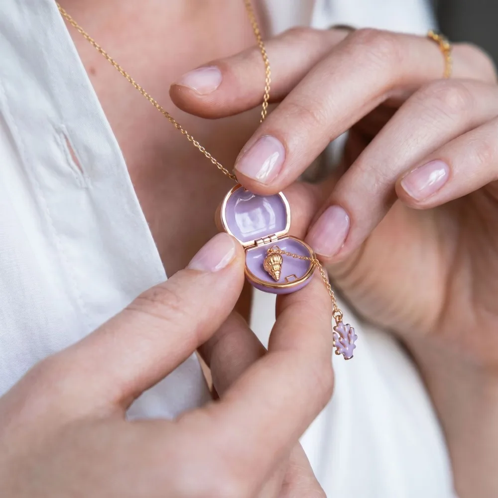 Ocean Style Openable Locket Necklace Personality European American Shell Starfish Pendant Chic Jewelry Gift Women Girls