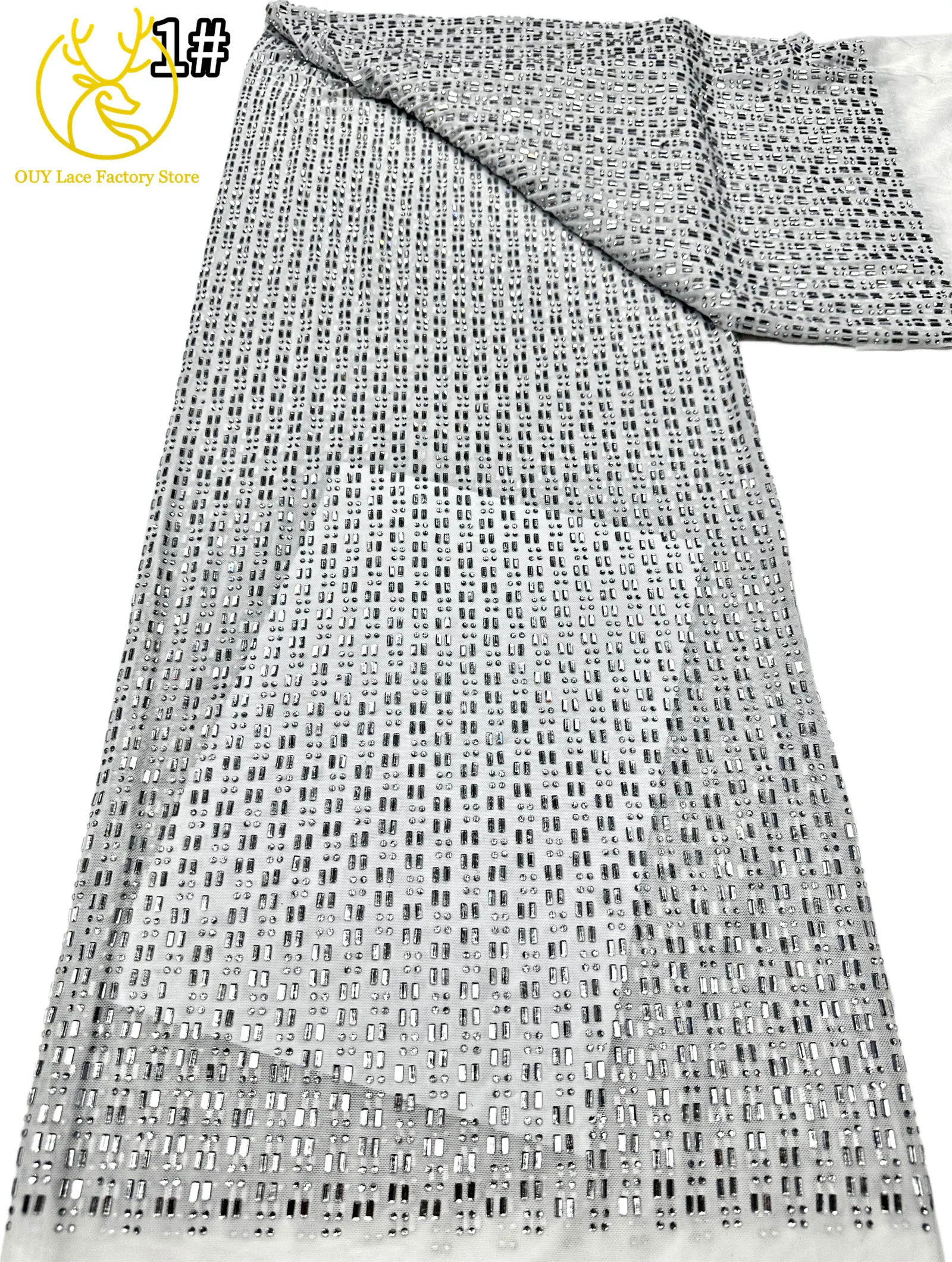 Königsblauer Österreichischer Glasdiamant-Stretch-Spitzenstoff Königlicher Luxus Französischer Tüll Afrikanischer Spitzenstoff für Brautkleider – Detail 9