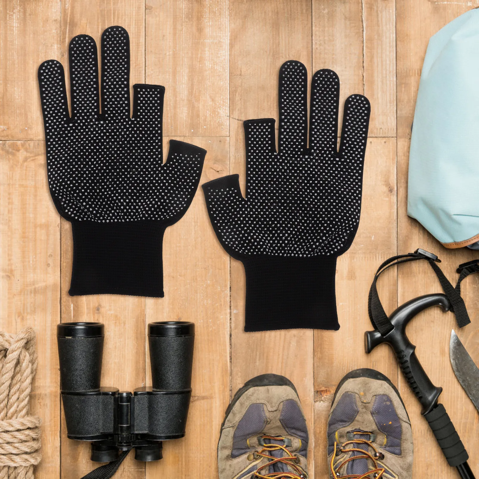 

1 Pair Cycling Gloves Fingerless Non-Slip Breathable Outdoor Sports Gloves for Hiking Climbing Touchscreen Mens Womens