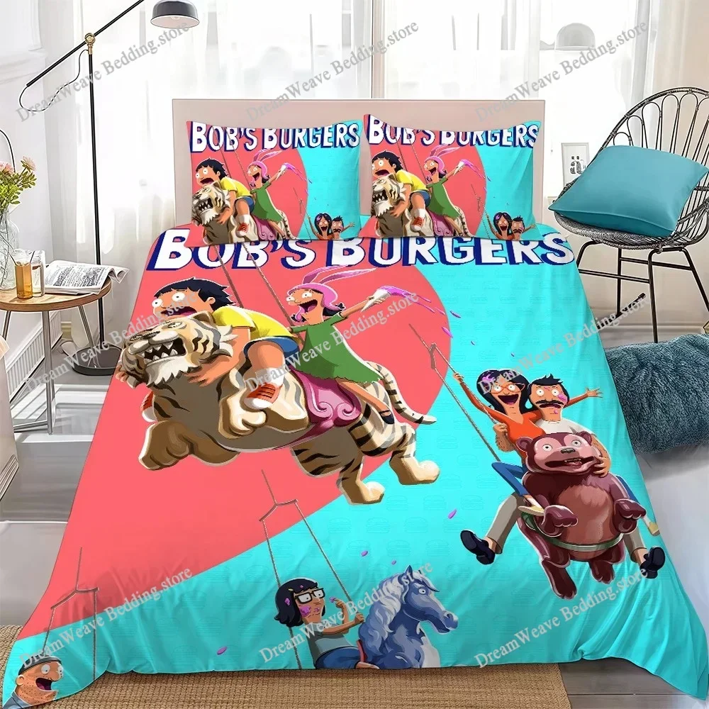 Cartoon B-Bobs B-Burgers Cool Duvet Cover Set Home Style Bedding Soft Laundry Cotton Bed Student Dormitory Gift