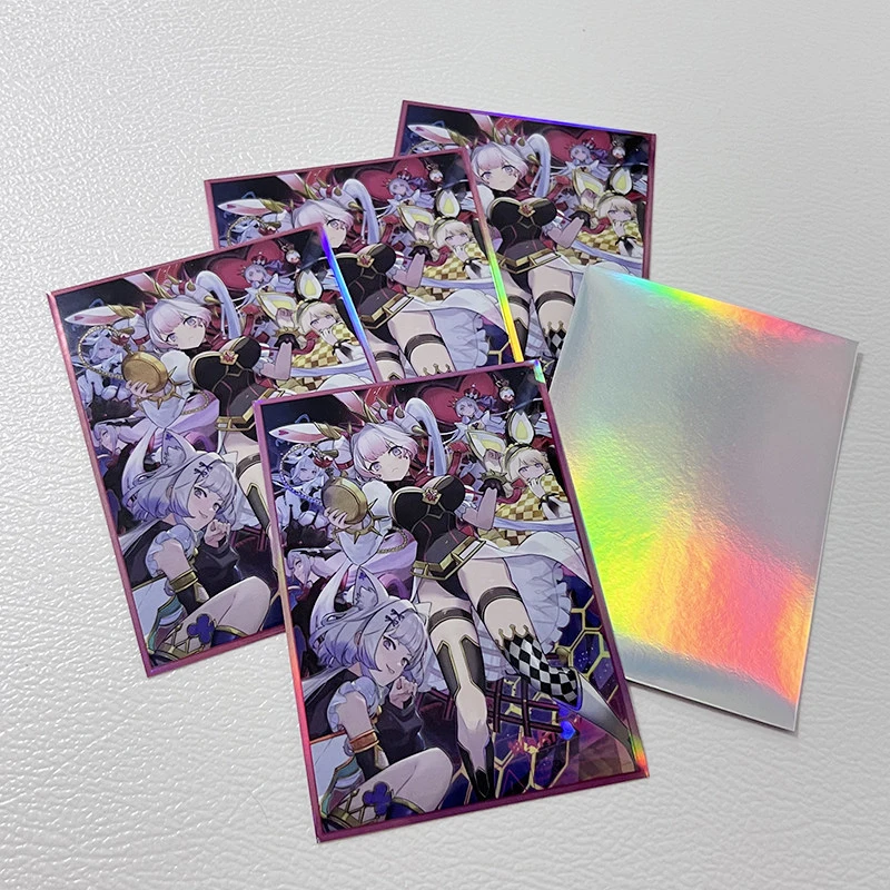 50Pcs/set Diy Self Made Yu-Gi-Oh! Maliss White Rabbit Card Sleeves Color Flash Maliss Card Protective Cover Anime Card Gift Toy