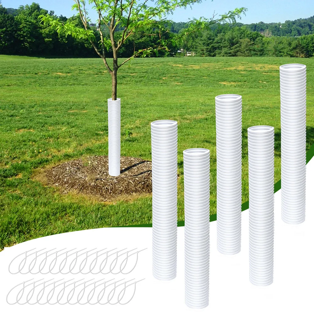 

6pcs Tree Trunk Protectors Plastic Bark Protectors Reusable Tree Trunk Protectors Protect Seedlings From Rodents Lawn Mowers