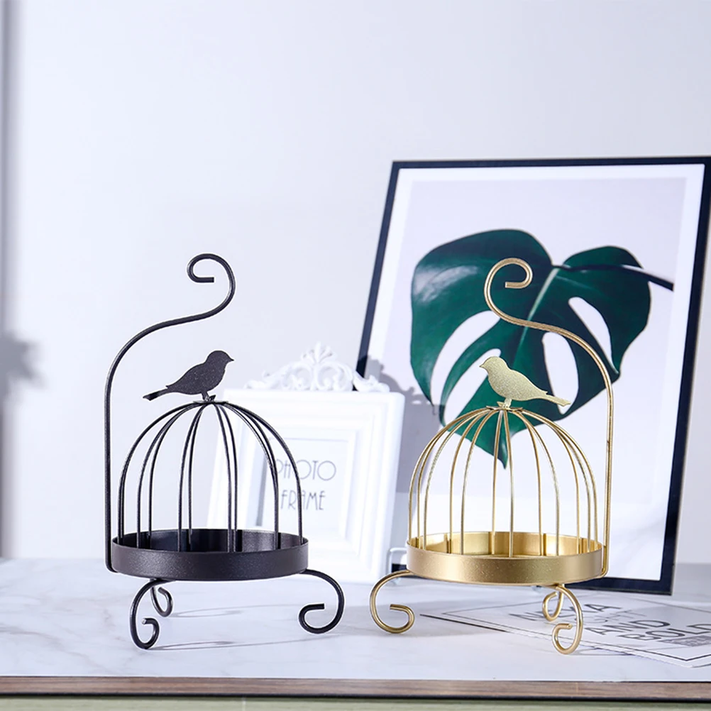 

Metal Bird Cage Ornaments Bracket Desktop Decoration Table Dining Incense Holder