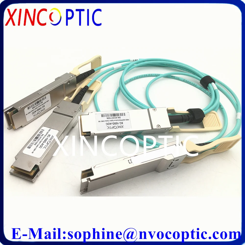 2Pcs 100G QSFP28 AOC OM3 1M Cables,100Gbps 100G QSFP28 AOC OM3 1Mts Active Optic Cable with Cisco/Mikrotik Optical Switch