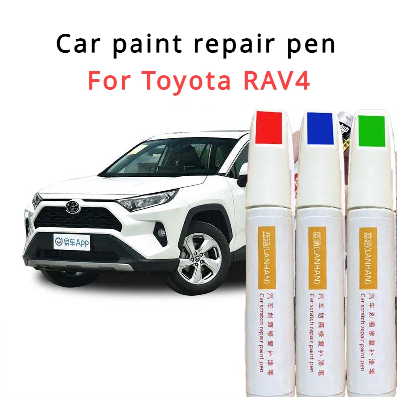 For Toyota RAV4 rongfang touch-up paint pen Aegean blue car paint scratch repair touch-up snow-white Toyota RAV4 paint pen