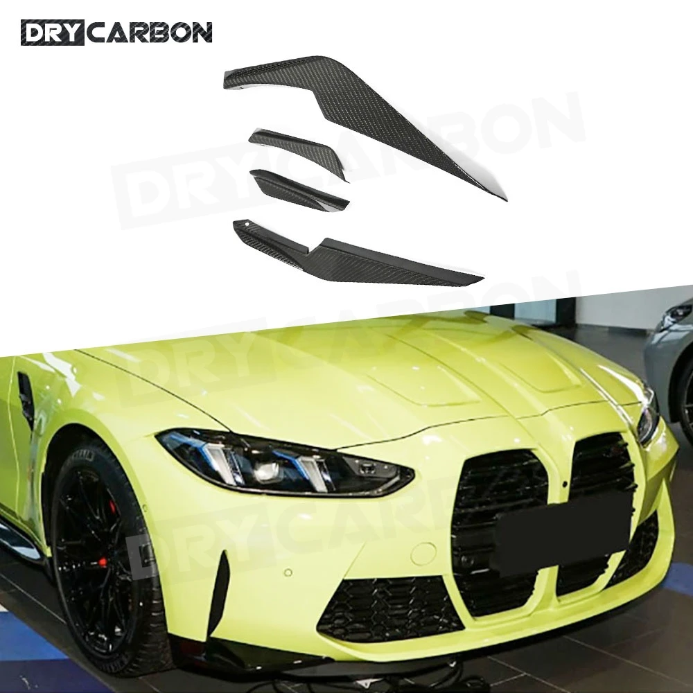 

Carbon Fiber Side Fin Flaps For BMW M3 G80 G82 G83 M4 2021+ Car Front Bumper Diffuser Splitter Canards Body Kits FRP