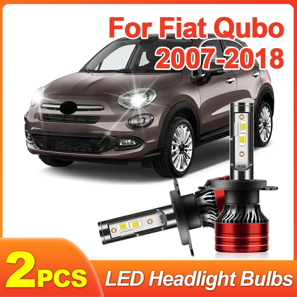 20000LM Imported 3570 CSP Chip 12V LED Headlights Bulb H4 Hi/Lo Beam Turbo Auto Led Lights 6000K White For Fiat Qubo 2007-2018
