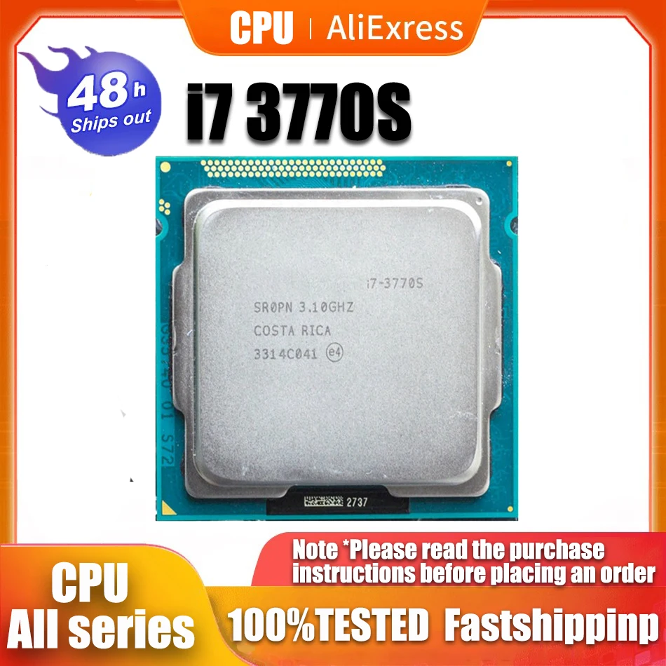 Used  Core i7 3770S Processor Quad-Core 3.1GHz L3=8M 65W Socket LGA 1155 Desktop CPU