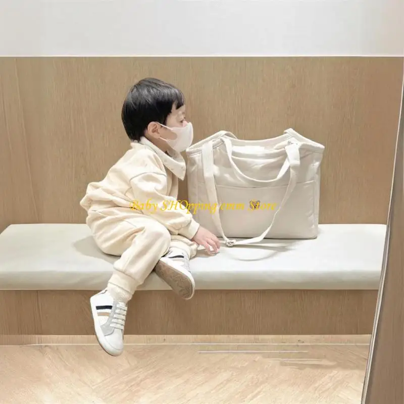 

23GD Baby Changing Bag with Embroidery Detail Large Interior & Hand Pram Strap Multifunctional Baby Diaper Bag Stylish Bag