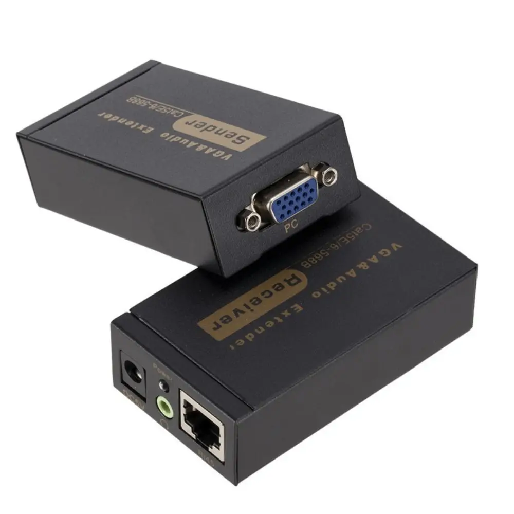 

VGA To RJ45 VGA 100M Video Audio Extender Receiver&Sender Cat5/6 VGA To RJ45 Extender 100M Signal Amplifier Ethernet