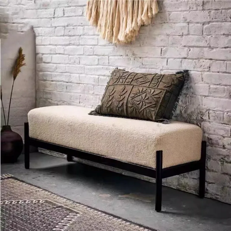 Nordic home shoe changing stool casual low entry door shoe creative sofa hair stool fitting room bench