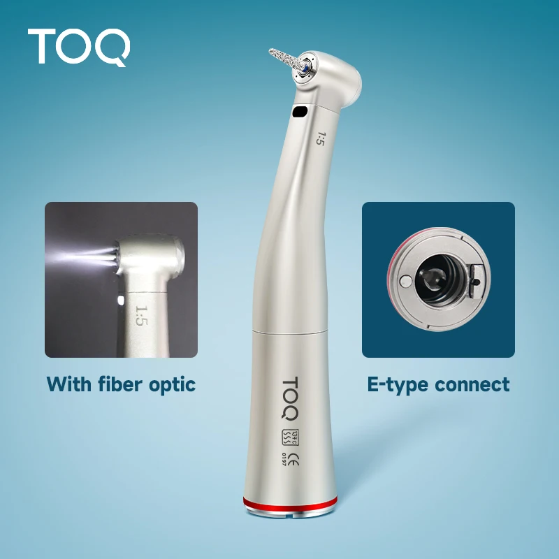 Image of TOQ Dental 1:5 Verstärkendes Rotring-Faseroptik-Winkelstück mit Druckknopf, Dentalhandstück, Zahnarztwerkzeuge