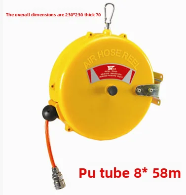 Automatic Retractable Pipe Reel High Strength PU Yarn Wrapped Trachea Pneumatic Air Hose Reel