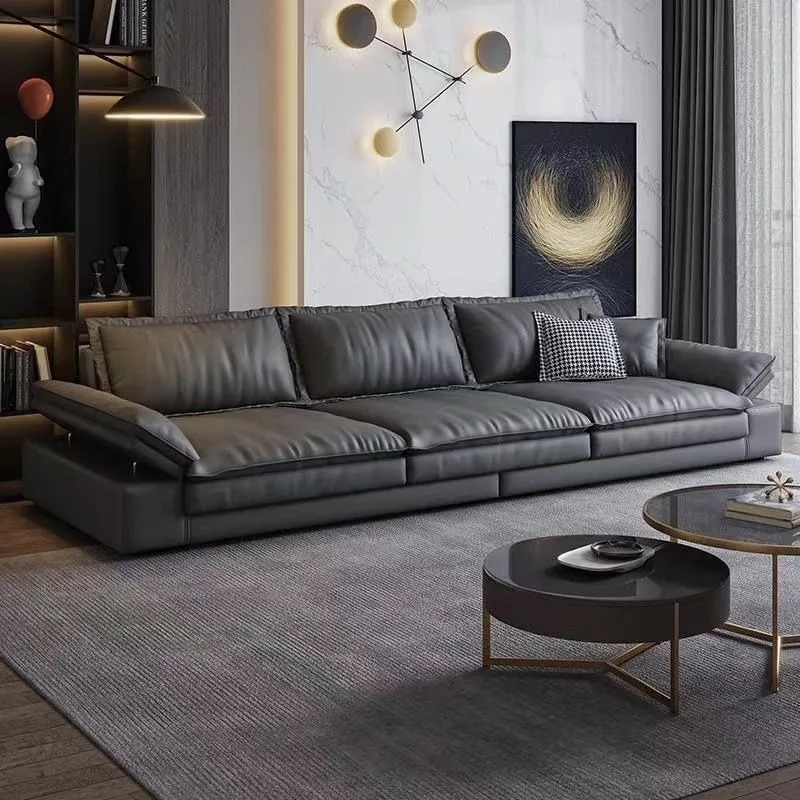 Italian minimalist light luxury sofa living room small apartment modern adjustable ultra-wide