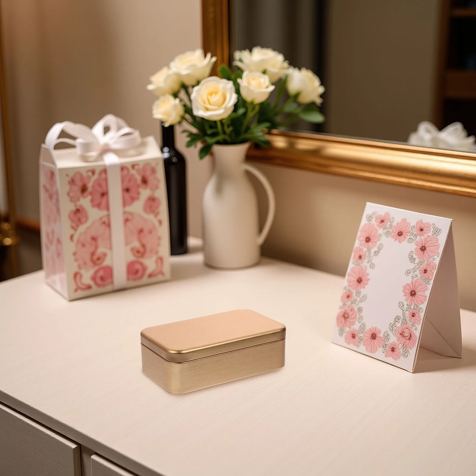 

4pcs Gift Packaging Box Tinplate Tins For Candy Usb Storage Sealed Dustproof Smooth Lid Wedding Party Favors