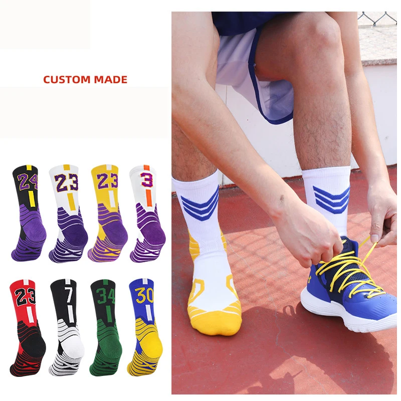 Basketball socks Children\'s socks Adult socks Star number Basketball sports socks Middle tube socks