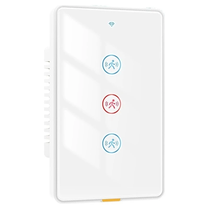 3CGRO-Tuya Home Wifi Radar Induction Touch Wall Light Switch US Standard Single & Neutral Wire App Control US Plug