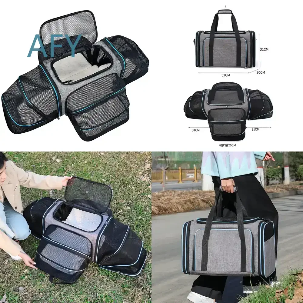 Four-sided Expansion Pet Bag for Car Portable Cat Backpack for Going Out Large Capacity Small Cat Travel Carrier for Cats