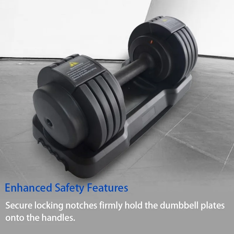 Equipo de gimnasio Fitness peso cambio rápido inteligente 55lb Rep mancuerna ajustable mancuerna de goma ajustable