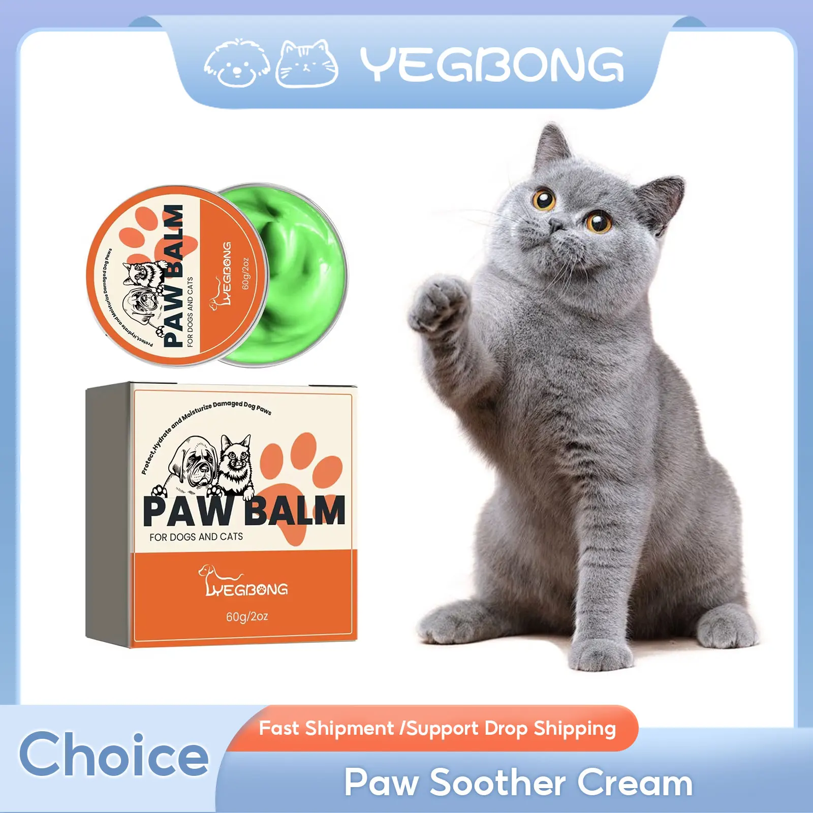 Paw Soother Cream Cat Feet Moisturizing Relieve Dry Paw Nose Prevent Cracking Chapped Foot Care Wax Pet Foot Repairing Ointment